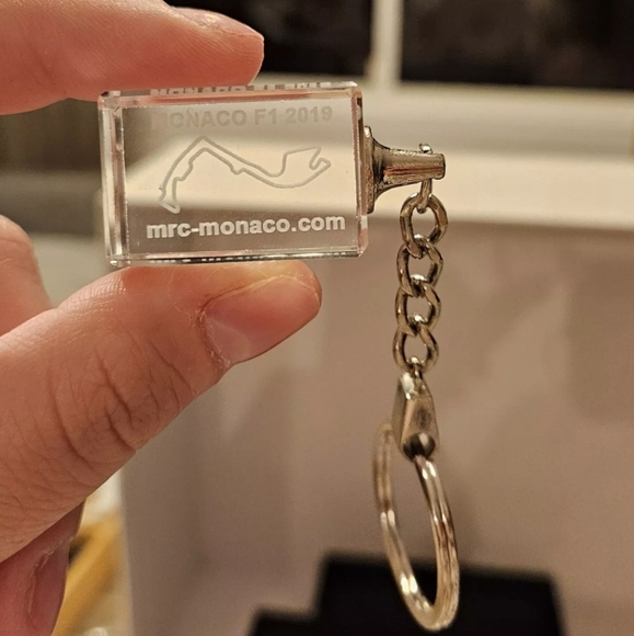 Glass formula one key chain men gift car fan Monaco F1 2019 limited edition NEW - Picture 2 of 2